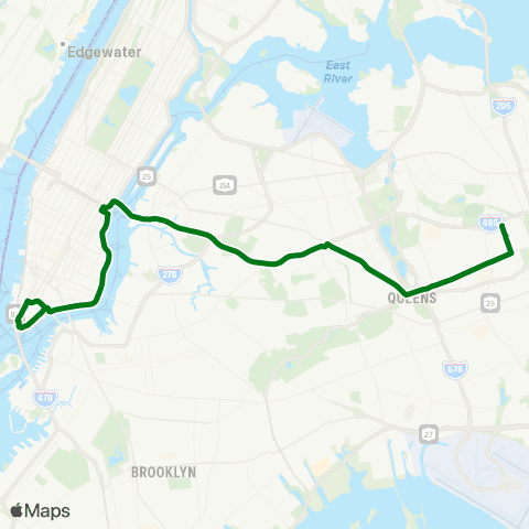 MTA Express Fresh Meadows - Downtown Express map