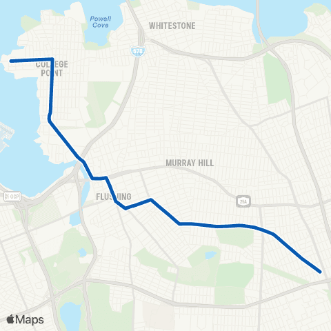 MTA Queens College Point - Fresh Meadows map