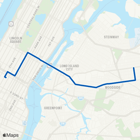 MTA Queens Jackson Heights - Penn Station (Midtown) map