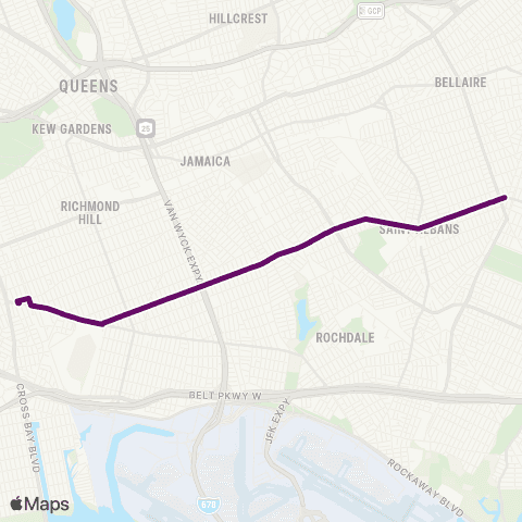 MTA Queens Linden Blvd Limited map