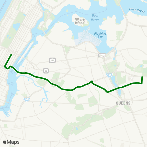 MTA Express Electchester - Midtown Express map