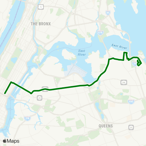 MTA Express Bay Terrace - Midtown Express map