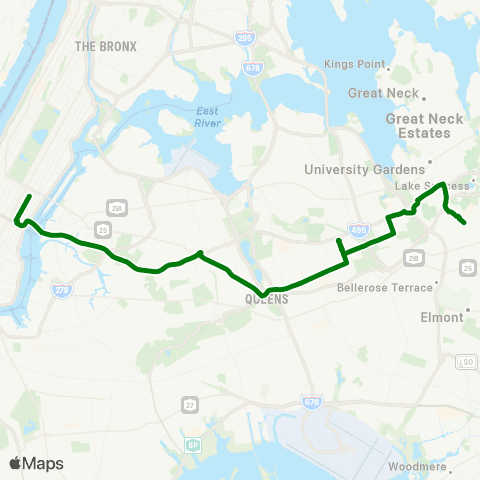 MTA Express Glen Oaks - Midtown Express map