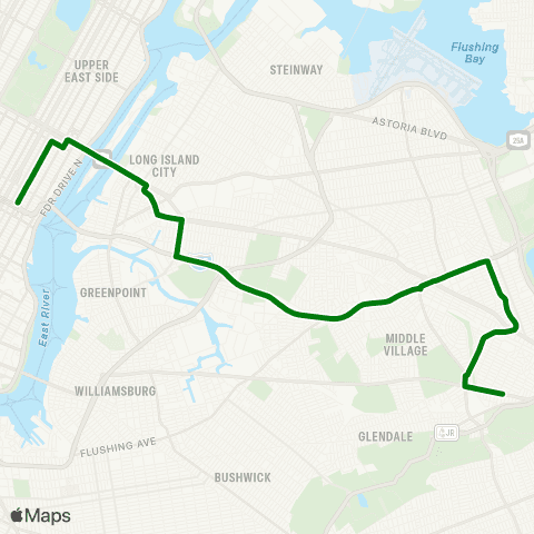 MTA Express Forest Hills - Midtown Express map