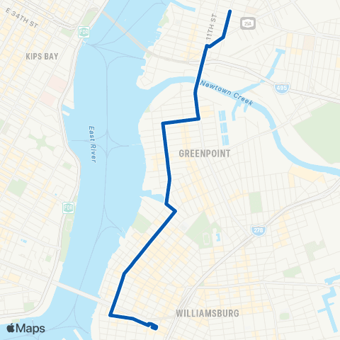 MTA Brooklyn Williamsburg - Long Island City map