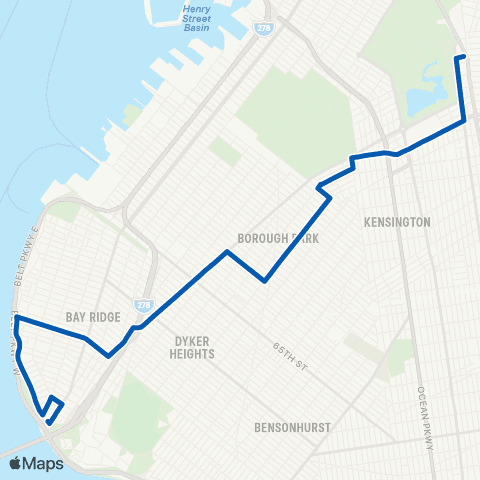 MTA Brooklyn Bay Ridge - Lefferts Gardens map