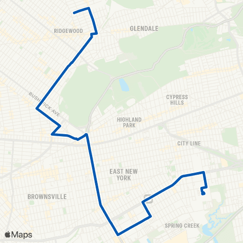 MTA Brooklyn Ridgewood - Spring Creek map