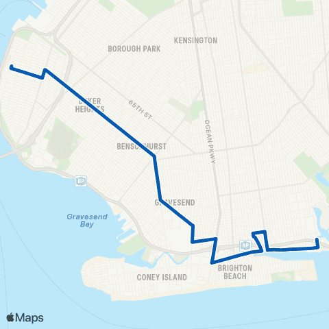 MTA Brooklyn Bay Ridge - Sheepshead Bay map