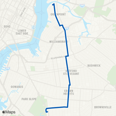 MTA Brooklyn Greenpoint - Lefferts Gardens map