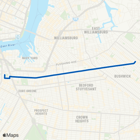 MTA Brooklyn Downtown Brooklyn - Ridgewood map