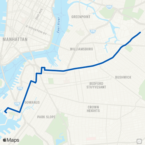MTA Brooklyn Gowanus - Maspeth map