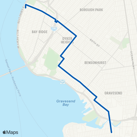 MTA Brooklyn Bay Ridge - Coney Island map