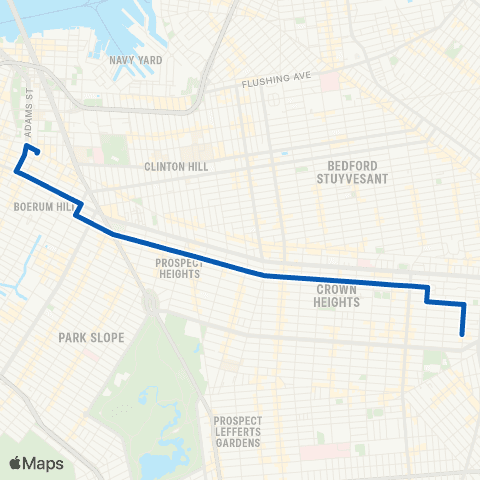 MTA Brooklyn Downtown Brooklyn - Crown Heights map