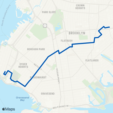 MTA Brooklyn Dyker Heights - East Flatbush map