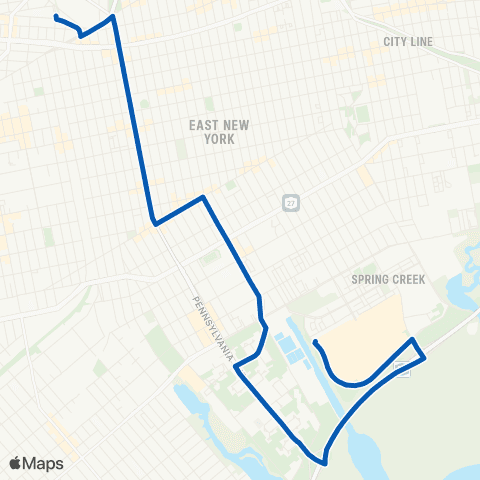 MTA Brooklyn Spring Creek - Broadway Junction map
