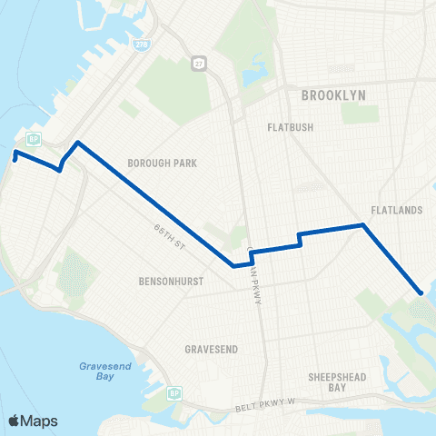 MTA Brooklyn Bay Ridge - Kings Plaza map