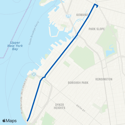 MTA Brooklyn Downtown Brooklyn - Bay Ridge map