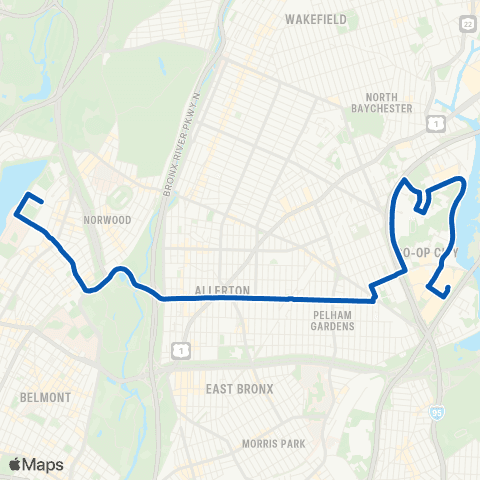 MTA Bronx Co-Op City Bay Plaza - Bedford Park map