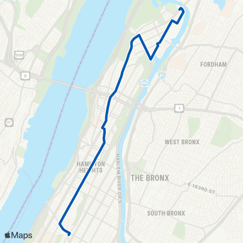 MTA Manhattan Inwood - Harlem map