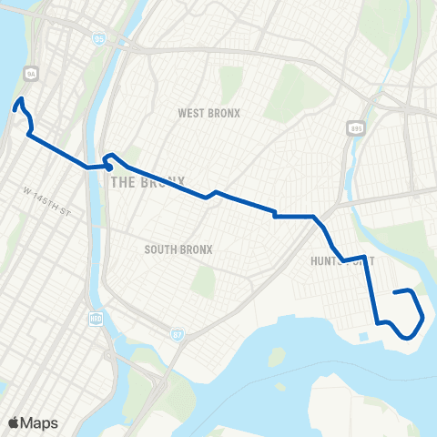 MTA Bronx Hunts Point - Riverside Dr map
