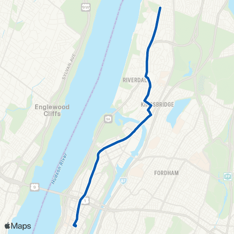 MTA Bronx Riverdale - Washington Heights map
