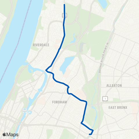 MTA Bronx Riverdale - West Farms Sq map