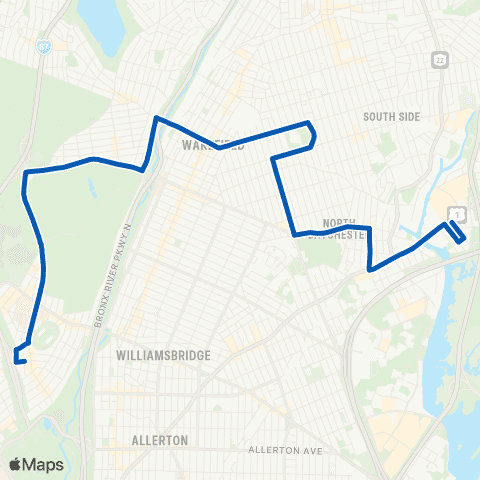 MTA Bronx Pelham - Norwood map