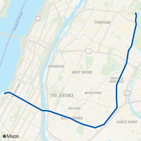 MTA Bronx NY Botanical Garden - Riverbank Park map