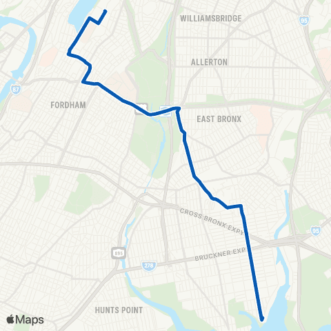 MTA Bronx Bedford Park - Castle Hill map