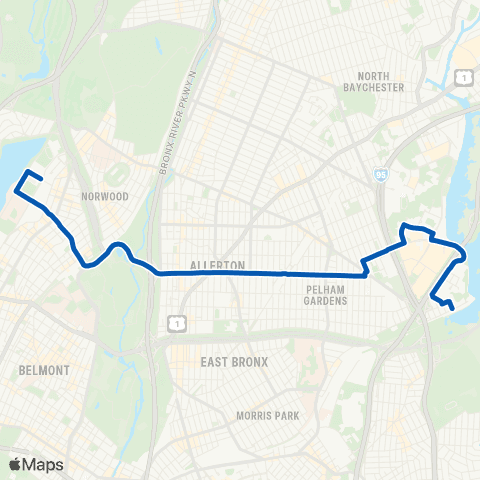 MTA Bronx Co-Op City Section 5 - Bedford Park map