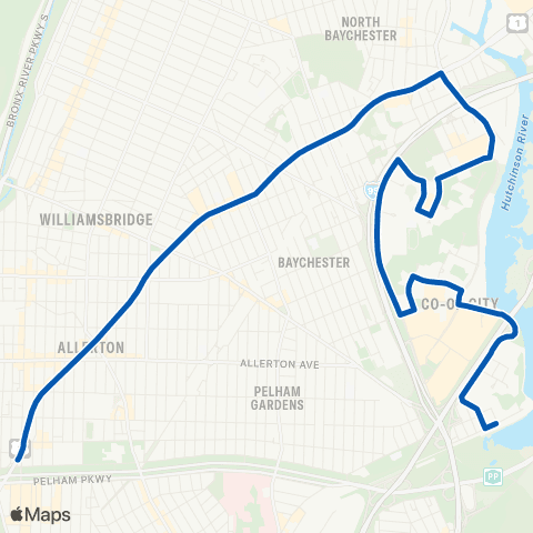 MTA Bronx Co-Op City Section 5 - Pelham Parkway map