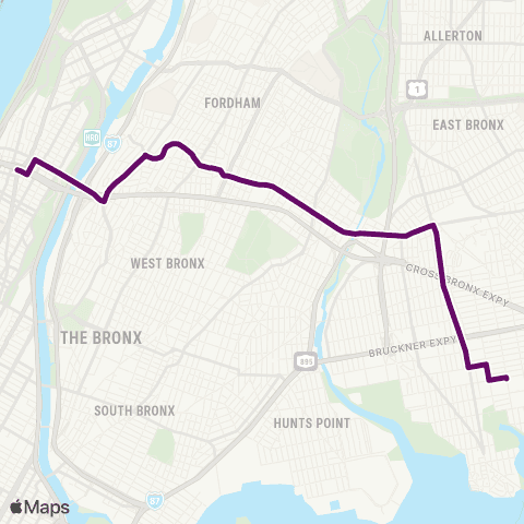 MTA Bronx Soundview - George Washington Bridge map