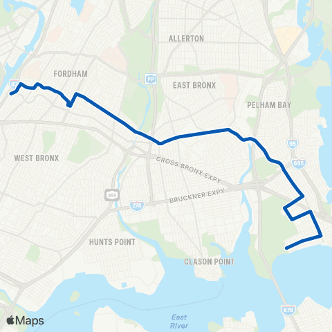 MTA Bronx Throgs Neck - River Park Towers map