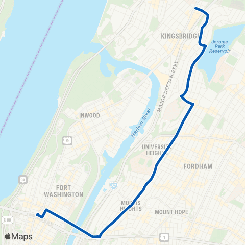 MTA Bronx Riverdale - George Washington Bridge map