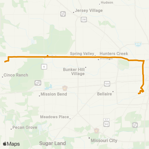 Park & Ride Katy Freeway / TMC P&R map