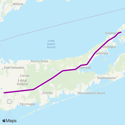 Long Island Rail Road Greenport Service map