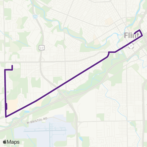 MTA Flint Miller-Linden map