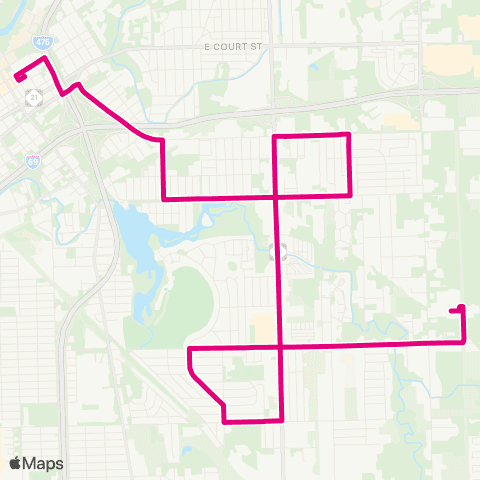 MTA Flint Lapeer Road map