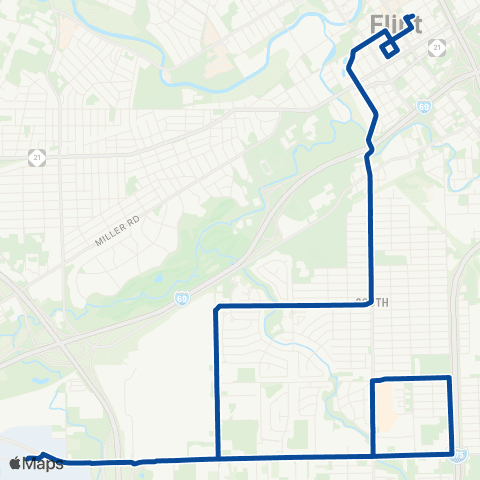 MTA Flint Fenton Road map
