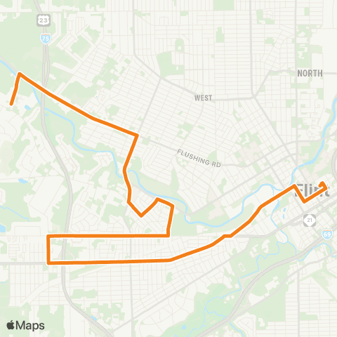 MTA Flint Beecher-Corunna map