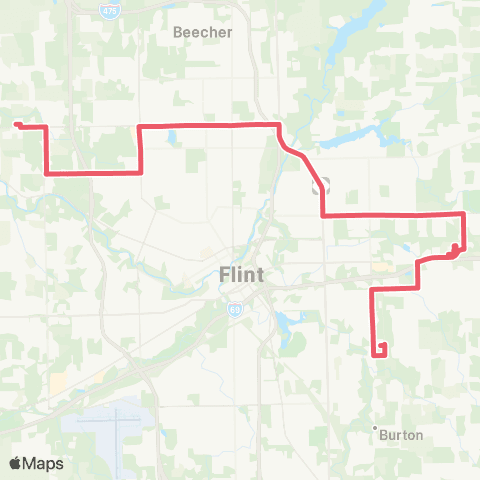 MTA Flint Crosstown map