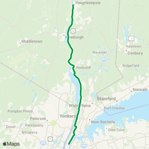 Metro-North Railroad Hudson Line map