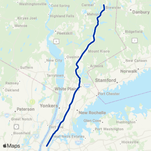 Metro-North Railroad Harlem Line map