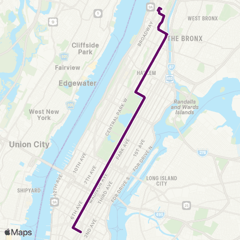 MTA Manhattan Washington Heights - East Village map