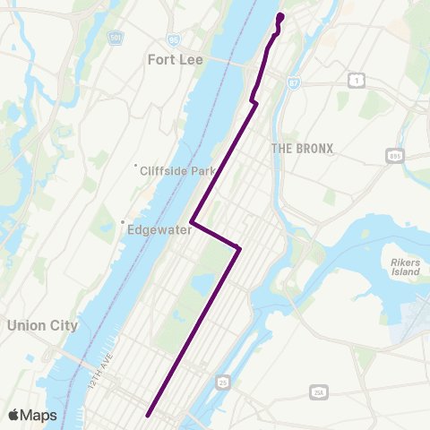 MTA Manhattan The Cloisters - 32 St map