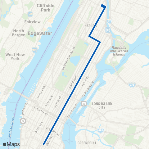 MTA Manhattan Harlem - East Village map