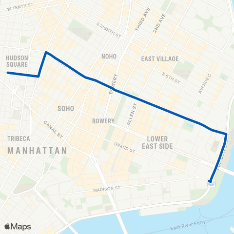 MTA Manhattan Lower East Side - West Village map