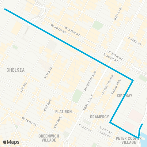 MTA Manhattan East Side - Javits Center map