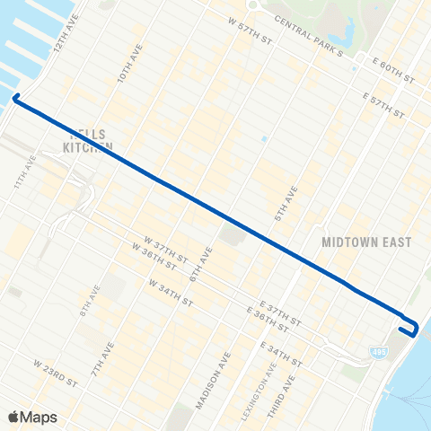 MTA Manhattan United Nations - W 42 St Pier map