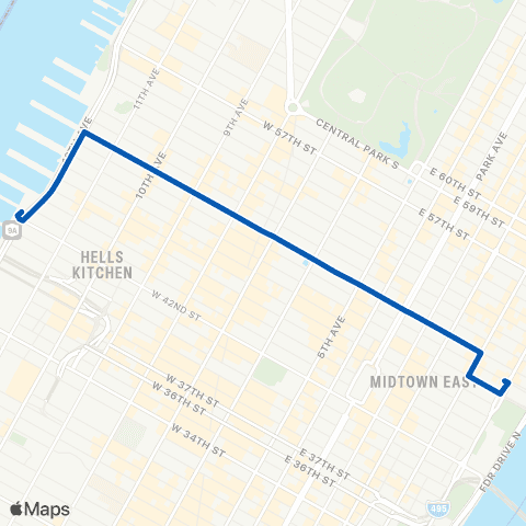 MTA Manhattan W 42 St Pier - East Side map